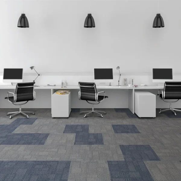 Wholesale  Flame-Retardant and Wear-Resistant Nylon Carpet Tiles -  Modular Carpet with PE Backing  for Office/Commercial Places/Home, Customizable (Flower Series 2) - Image 4