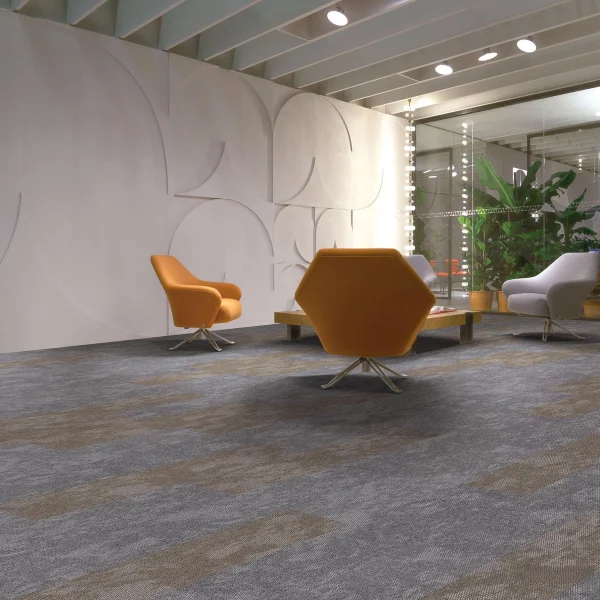 Wholesale  Flame-Retardant and Wear-Resistant Nylon Carpet Tiles -  Modular Carpet with PE Backing  for Office/Commercial Places/Home, Customizable (Flower Series 3)