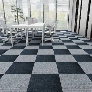 Wholesale Commercail and Residential Polypropylene Floor Square Carpet with PVC Backing -Moisture & Slip- Resistant  Carpet Tiles for Office/Conference Room/Home Flooring, Customizable (Mountain Series 1)