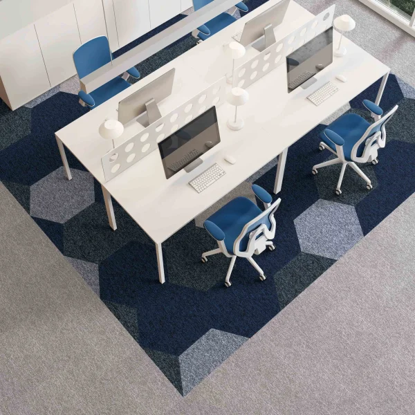 Wholesale Fireproof  and Wear-Resistant Carpet Tiles - Moisture & Slip-Resistant PVC-Backed Nylon Modular Carpet for Office/Commercial Places/Home, Customizable （Ocean Series 1）