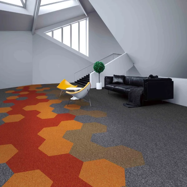 Wholesale Fireproof  and Wear-Resistant Carpet Tiles - Moisture & Slip-Resistant PVC-Backed Nylon Modular Carpet for Office/Commercial Places/Home, Customizable （Ocean Series 1） - Image 4