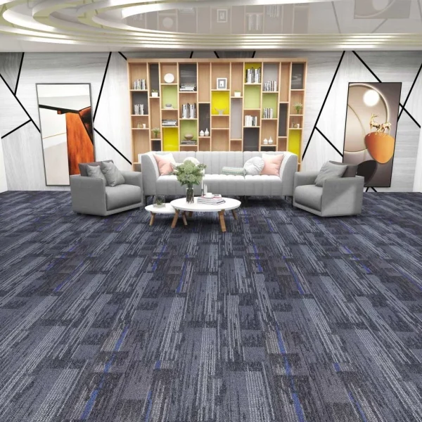 Wholesale Polypropylene Floor Square Carpet with Bitumen - Good Price Carpet Tiles for Office, Conference Room and Temporary flooring, Customizable（River Series 10）