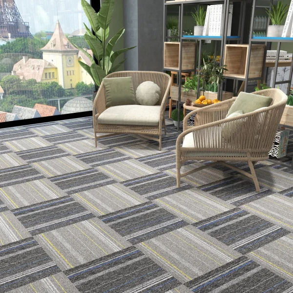 Wholesale Polypropylene Floor Square Carpet with Bitumen - Good Price Carpet Tiles for Office, Conference Room and Temporary flooring, Customizable（River Series 5 and 6）