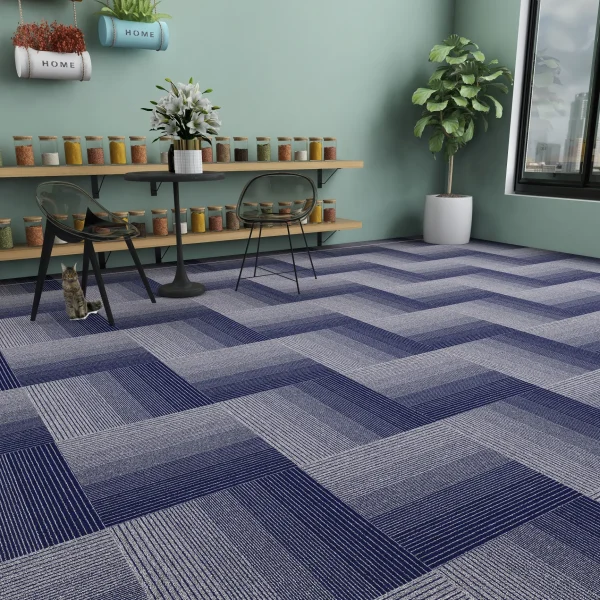 Wholesale Polypropylene Floor Square Carpet with Bitumen - Good Price Carpet Tiles for Office, Conference Room and Temporary flooring, Customizable（River Series 5 and 6） - Image 4