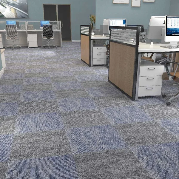 Wholesale Polypropylene Floor Square Carpet with Bitumen - Good Price Carpet Tiles for Office, Conference Room and Temporary flooring, Customizable（River Series 9）