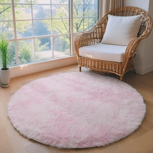 Wholesale Custom Round Tie-Dye Ombre Area Rug, Carpet‌ -Soft Plush Fluffy Living Room/Study Room Carpet, Bedside Area Rug, Washable, Instagram Style