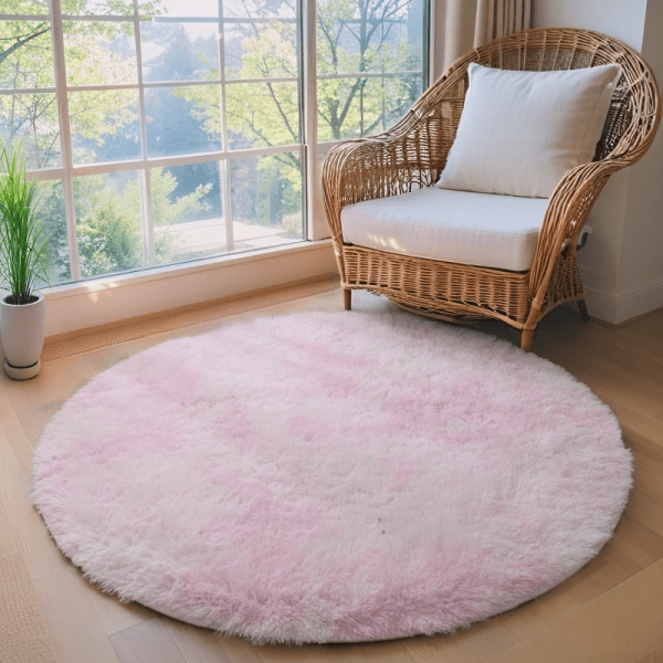 Wholesale Custom Round Tie-Dye Ombre Area Rug, Carpet‌ -Soft Plush Fluffy Living Room/Study Room Carpet, Bedside Area Rug, Washable, Instagram Style