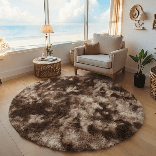 Wholesale Custom Round Tie-Dye Ombre Area Rug, Carpet‌ -Soft Plush Fluffy Living Room/Study Room Carpet, Bedside Area Rug, Washable, Instagram Style - Image 2