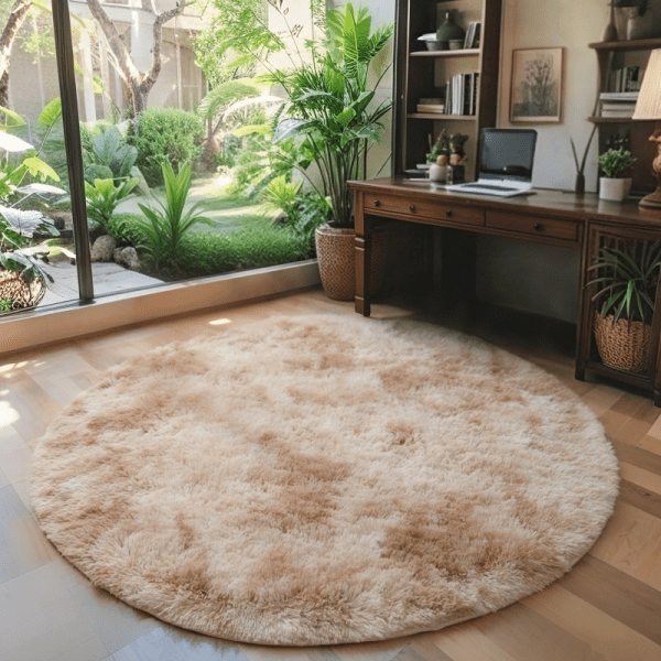 Wholesale Custom Round Tie-Dye Ombre Area Rug, Carpet‌ -Soft Plush Fluffy Living Room/Study Room Carpet, Bedside Area Rug, Washable, Instagram Style - Image 3