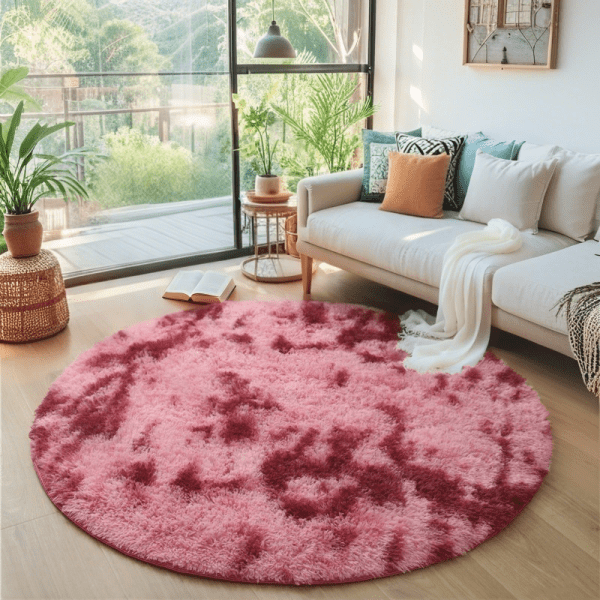 Wholesale Custom Round Tie-Dye Ombre Area Rug, Carpet‌ -Soft Plush Fluffy Living Room/Study Room Carpet, Bedside Area Rug, Washable, Instagram Style - Image 4