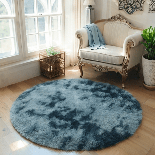 Wholesale Custom Round Tie-Dye Ombre Area Rug, Carpet‌ -Soft Plush Fluffy Living Room/Study Room Carpet, Bedside Area Rug, Washable, Instagram Style - Image 6