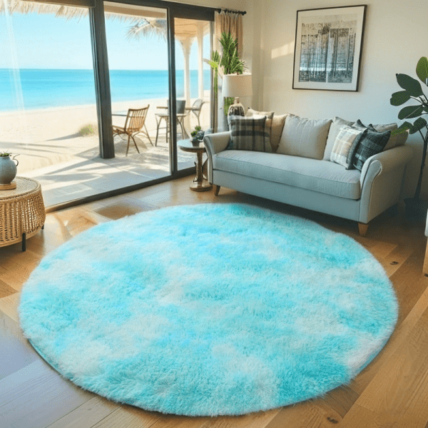 Wholesale Custom Round Tie-Dye Ombre Area Rug, Carpet‌ -Soft Plush Fluffy Living Room/Study Room Carpet, Bedside Area Rug, Washable, Instagram Style - Image 8