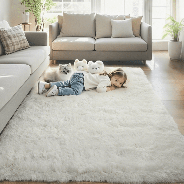 ‌Wholesale Custom Instagram-Famous Solid Plush Rug‌ - Washable Modern Area Rug for Living Room/Bedroom/Home Office - Image 5