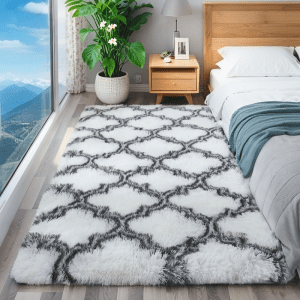 Wholesale Custom Minimalist Pattern Silk-Like Fluffy Rug‌ - Washable Sofa/Bedside Carpet, Coffee Table/Tatami/Bay Window Mat,  Instagram Style