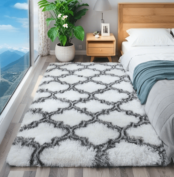 Wholesale Custom Minimalist Pattern Silk-Like Fluffy Rug‌ - Washable Sofa/Bedside Carpet, Coffee Table/Tatami/Bay Window Mat,  Instagram Style