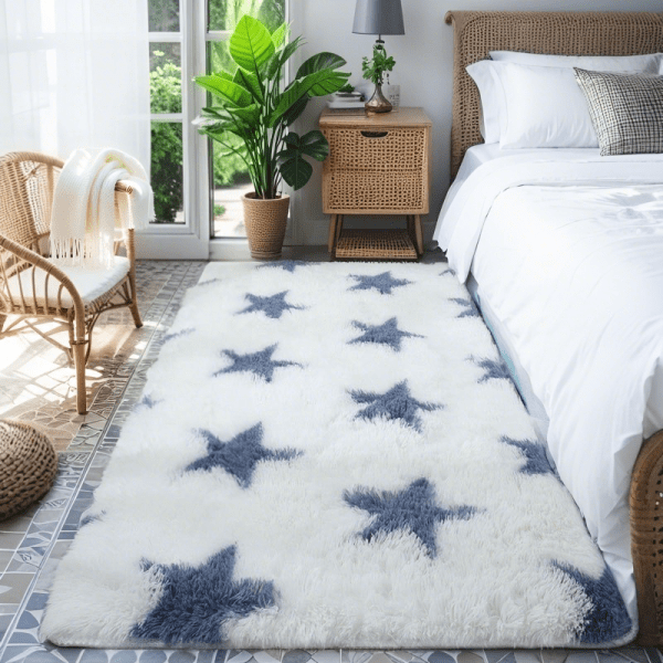 Wholesale Custom Minimalist Pattern Silk-Like Fluffy Rug‌ - Washable Sofa/Bedside Carpet, Coffee Table/Tatami/Bay Window Mat,  Instagram Style - Image 2