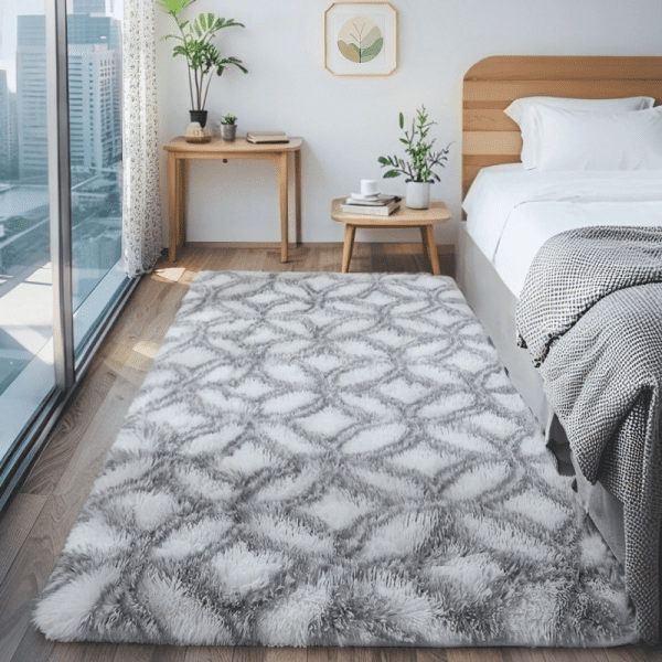 Wholesale Custom Minimalist Pattern Silk-Like Fluffy Rug‌ - Washable Sofa/Bedside Carpet, Coffee Table/Tatami/Bay Window Mat,  Instagram Style - Image 3