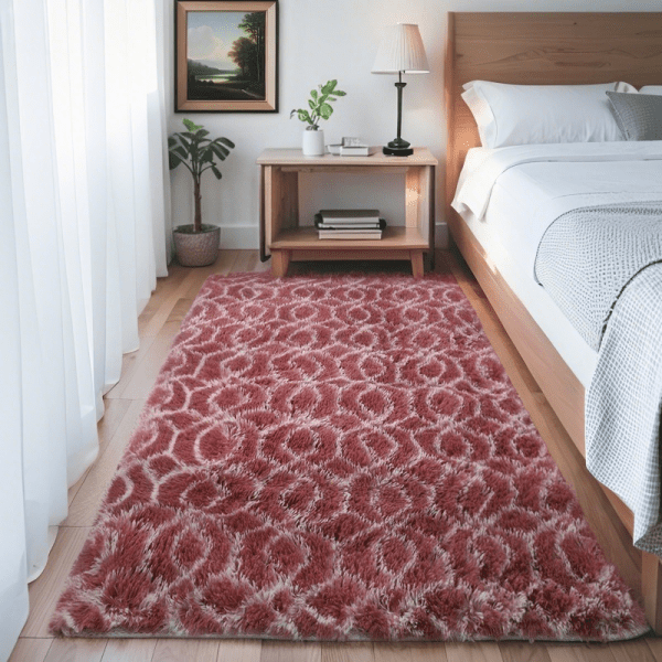 Wholesale Custom Minimalist Pattern Silk-Like Fluffy Rug‌ - Washable Sofa/Bedside Carpet, Coffee Table/Tatami/Bay Window Mat,  Instagram Style - Image 4
