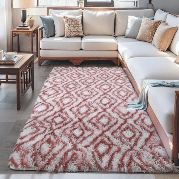 Wholesale Custom Minimalist Pattern Silk-Like Fluffy Rug‌ - Washable Sofa/Bedside Carpet, Coffee Table/Tatami/Bay Window Mat,  Instagram Style - Image 7