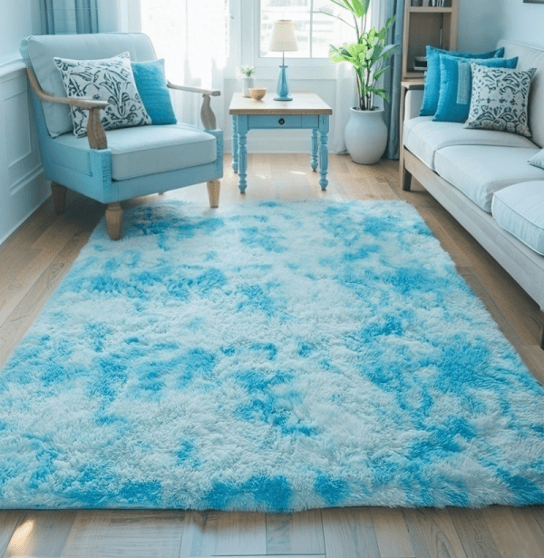 Wholesale Custom Washable Ombre Area Rug‌ - Tie-Dye Soft Plush Fluffy Carpet for Bedroom/living Room/Study Room, Clean Modern Design - Image 4