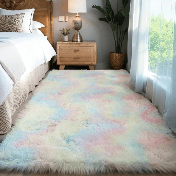 Wholesale Custom Nordic Ombre Silk-like Carpet‌ - Washable Plush Fluffy Area Rug for Sofa/Bedside, Mat for Coffee Table/Bay Window