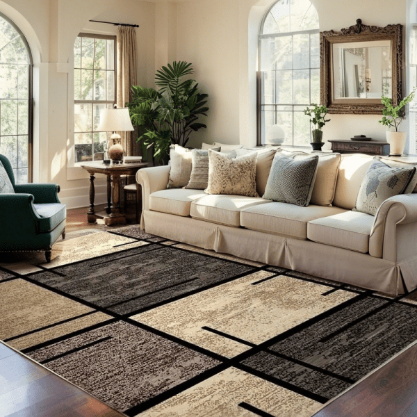 Wholesale Custom Geometric Print Shiny Diamond Velvet Carpet - Area Rug for Bedside/Sofa, Minimalist Style - Image 2