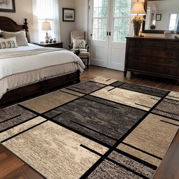 Wholesale Custom Geometric Print Shiny Diamond Velvet Carpet - Area Rug for Bedside/Sofa, Minimalist Style - Image 3