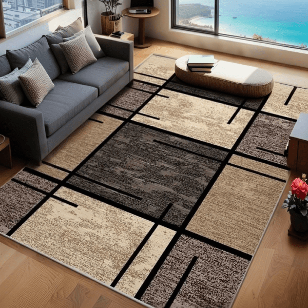 Wholesale Custom Geometric Print Shiny Diamond Velvet Carpet - Area Rug for Bedside/Sofa, Minimalist Style - Image 4