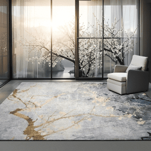 Wholesale Light Luxury Shiny Diamond Velvet Carpet -New Chinese Style/Nordic Abstract Carpet for Bedroom/Living Room, Customizable