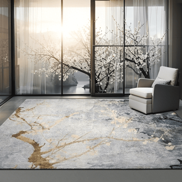Wholesale Light Luxury Shiny Diamond Velvet Carpet -New Chinese Style/Nordic Abstract Carpet for Bedroom/Living Room, Customizable