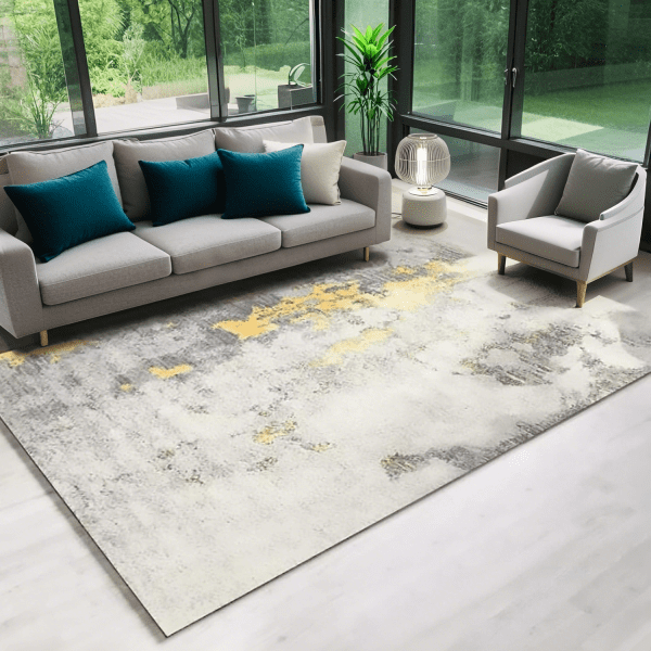 Wholesale Light Luxury Shiny Diamond Velvet Carpet -New Chinese Style/Nordic Abstract Carpet for Bedroom/Living Room, Customizable - Image 3