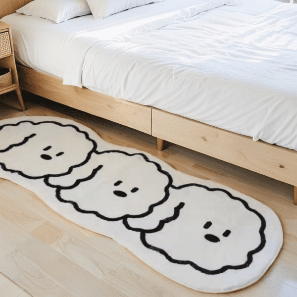Wholesale Custom Cartoon Animal Shaped Faux Cashmere Carpet - Washable  Anti-Slip Area Rug for Bedroom/Study Room, Bedside Floor Mat for Girls' Room‌ - Image 2