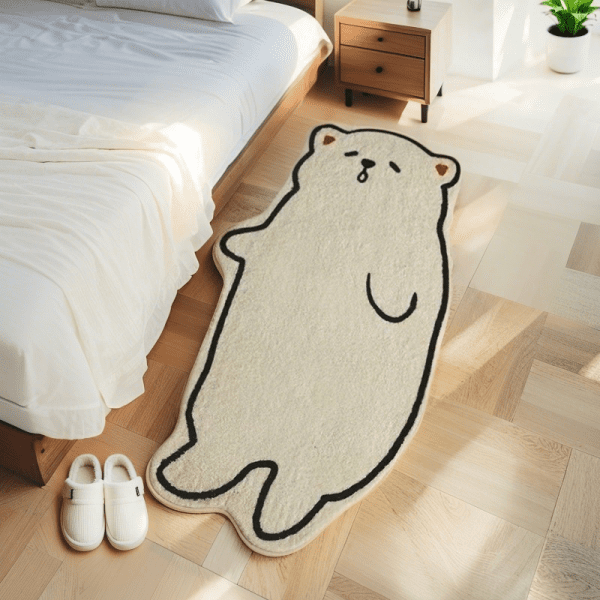 Wholesale Custom Cartoon Animal Shaped Faux Cashmere Carpet - Washable  Anti-Slip Area Rug for Bedroom/Study Room, Bedside Floor Mat for Girls' Room‌ - Image 4