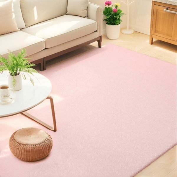 ‌Wholesale Custom Anti-Slip Solid Color  Faux Cashmere Carpet - Washable Living Room/Study Room Rug and Wall-to-Wall Carpet with Minimalist Cream Style - Image 3