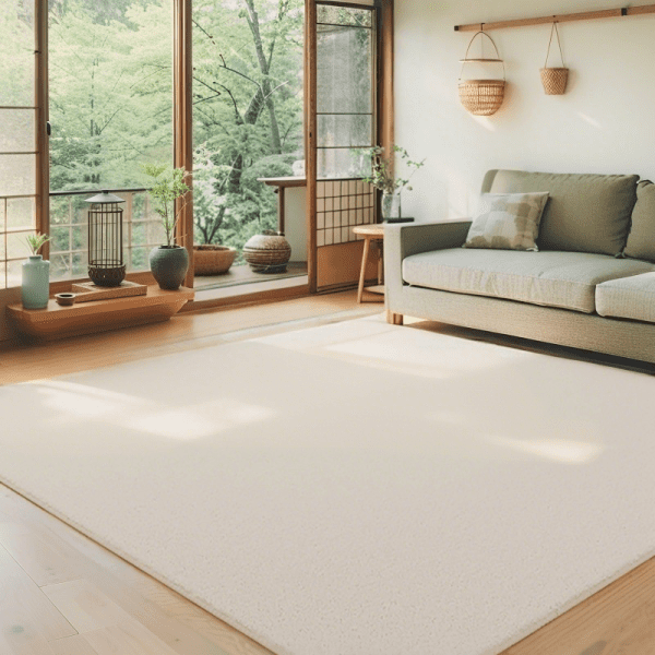 ‌Wholesale Custom Anti-Slip Solid Color  Faux Cashmere Carpet - Washable Living Room/Study Room Rug and Wall-to-Wall Carpet with Minimalist Cream Style - Image 4