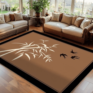 ‌Wholesale Chinese Traditional Style Faux Cashmere Carpet - Washable Anti-Slip Rug/Wall-to-Wall Carpet for Bedroom/Living Room/Study Room,Customizable