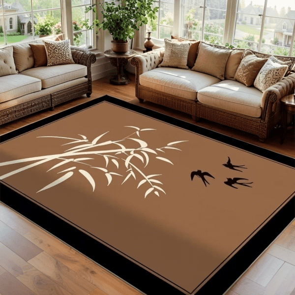 ‌Wholesale Chinese Traditional Style Faux Cashmere Carpet - Washable Anti-Slip Rug/Wall-to-Wall Carpet for Bedroom/Living Room/Study Room,Customizable