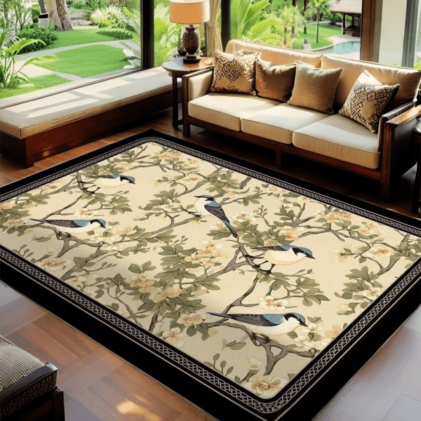 ‌Wholesale Chinese Traditional Style Faux Cashmere Carpet - Washable Anti-Slip Rug/Wall-to-Wall Carpet for Bedroom/Living Room/Study Room,Customizable - Image 3