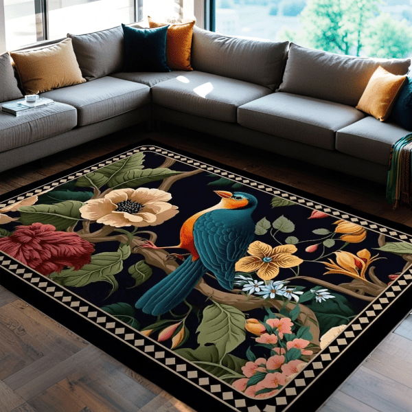 ‌Wholesale Chinese Traditional Style Faux Cashmere Carpet - Washable Anti-Slip Rug/Wall-to-Wall Carpet for Bedroom/Living Room/Study Room,Customizable - Image 4