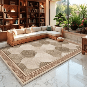 TPR Backing Washed Base Faux Cashmere Abstract Carpet - Non-Slip  Area Rug/Carpet with Full Room Coverage for Bedside/Sofa, Wholesale Custom
