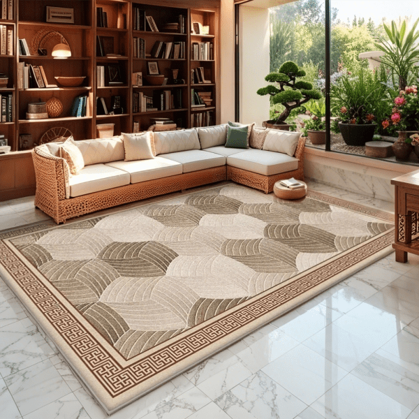 TPR Backing Washed Base Faux Cashmere Abstract Carpet - Non-Slip  Area Rug/Carpet with Full Room Coverage for Bedside/Sofa, Wholesale Custom
