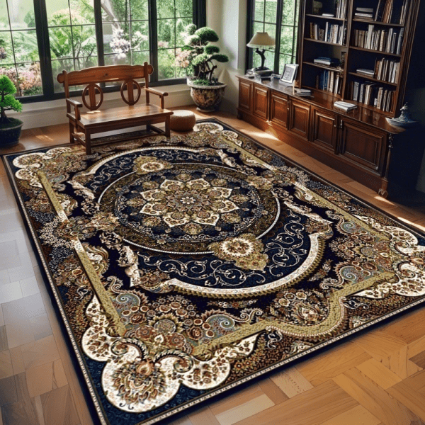 Super Anti-Slip Silicone Dot Washable Carpet - Abstract Vintage Faux Cashmere Rug for Living Room/Bedroom, Wholesale Custom - Image 4