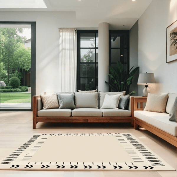 Wholesale Custom Pile Loop Carpet - Three-Proof Carpet/Area Rug for Bedroom/Living Room/Study Room with Minimalist Cream Style - Image 4