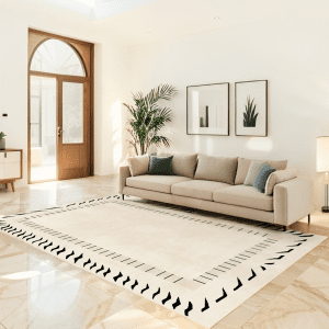 Wholesale Custom Pile Loop Carpet - Three-Proof Carpet/Area Rug for Bedroom/Living Room/Study Room with Minimalist Cream Style