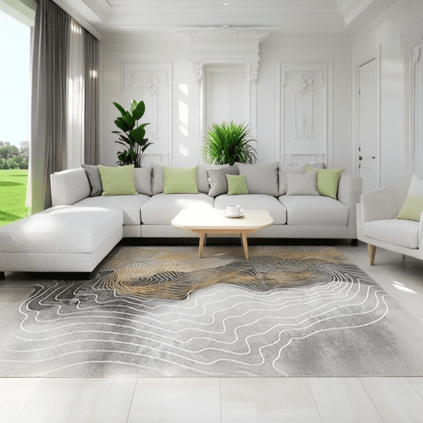 Wholesale Washable Abstract Ink-Wash Carpet - New Chinese Style Crystal Velvet Carpet for Bedroom/Living Room/Study Room, Customizable - Image 3