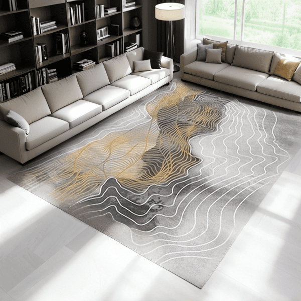 Wholesale Washable Abstract Ink-Wash Carpet - New Chinese Style Crystal Velvet Carpet for Bedroom/Living Room/Study Room, Customizable - Image 4