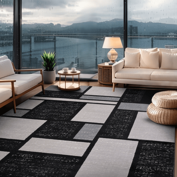 Wholesale Custom Geometric Print  Crystal Velvet Carpet - Nordic Modern Washable Sofa/Bedside Area Rug, Instagram Style‌ - Image 3