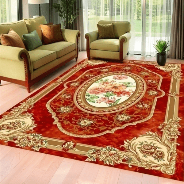 Wholesale Vintage Ethnic Crystal Velvet Carpet- Washable European/American Style Carpet/Area Rug for Living Room/Bedroom‌, Customizable - Image 2