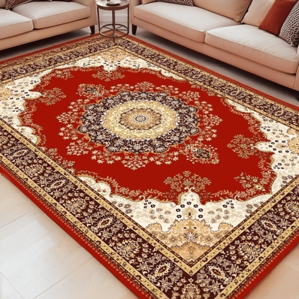 Wholesale Vintage Ethnic Crystal Velvet Carpet- Washable European/American Style Carpet/Area Rug for Living Room/Bedroom‌, Customizable - Image 4