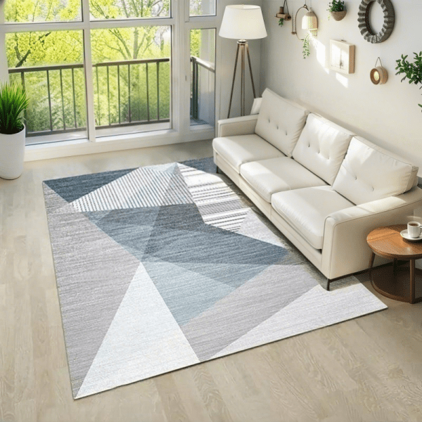 Modern Ceometric Print Crystal Velvet Carpet - Washable Sofa/Bedside Rug, Instagram Style, Wholesale Custom - Image 2